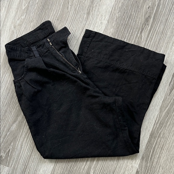 Free People Pants - Free People Wide-Leg Paper Bag Linen-Blend Cropped Pants